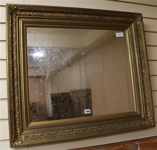 A giltwood mirror, W.81cm
